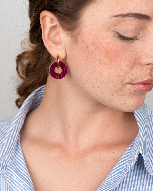 Boucles d'oreilles DONUTS - Cerise -