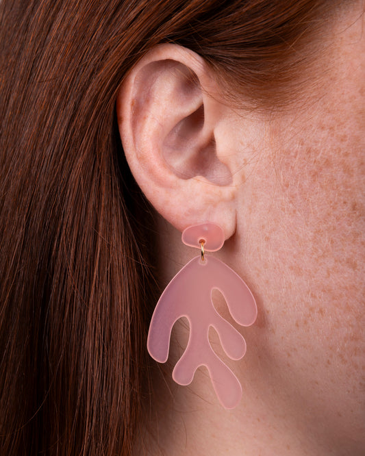 Boucles d'oreilles ALGAE - Rose pâle -