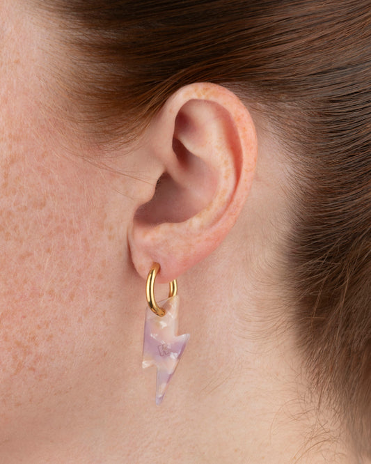 Boucles d'oreilles ÉCLAIR - Rose Orangé -