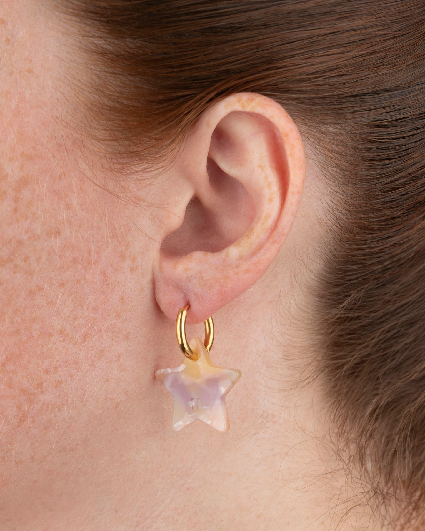 Boucles d'oreilles ÉTOILE - Rose Orangé -