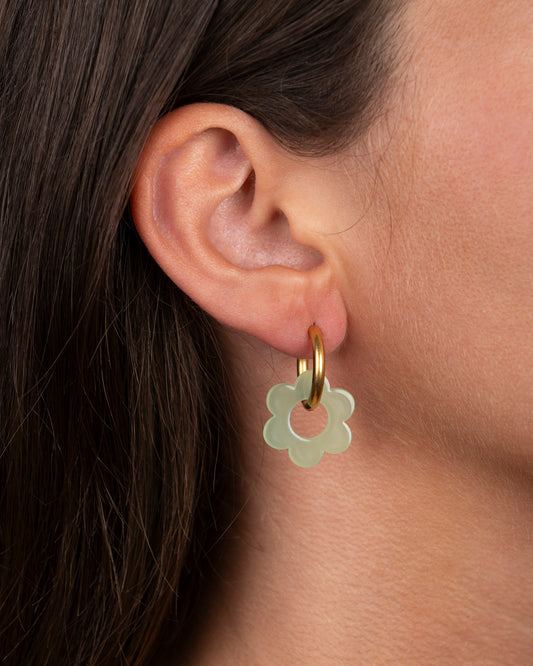 Boucles d'oreilles BABY FLEURETTE - Vert amande -