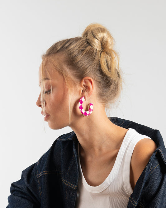 Boucles d'oreilles GINZA - Carreaux -