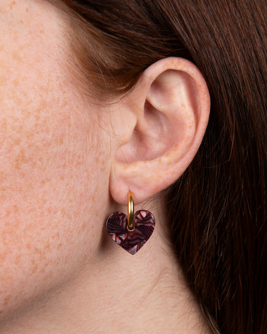 Boucles d'oreilles LOVA LOVA - Lie de vin -