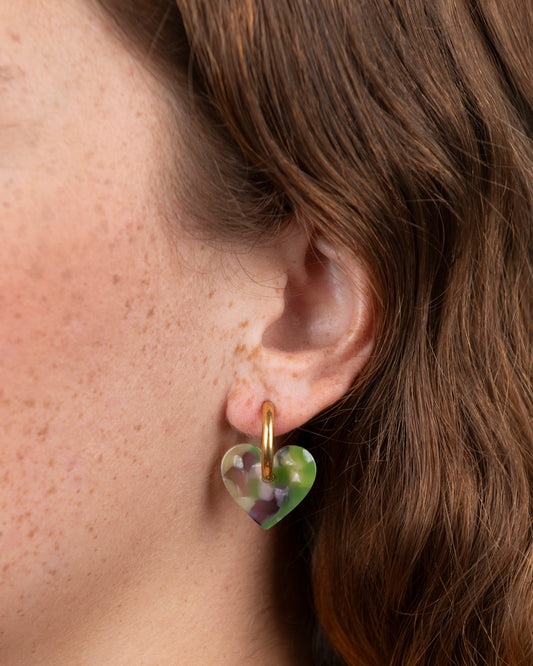 Boucles d'oreilles LOVA LOVA - Vert et Lavande -