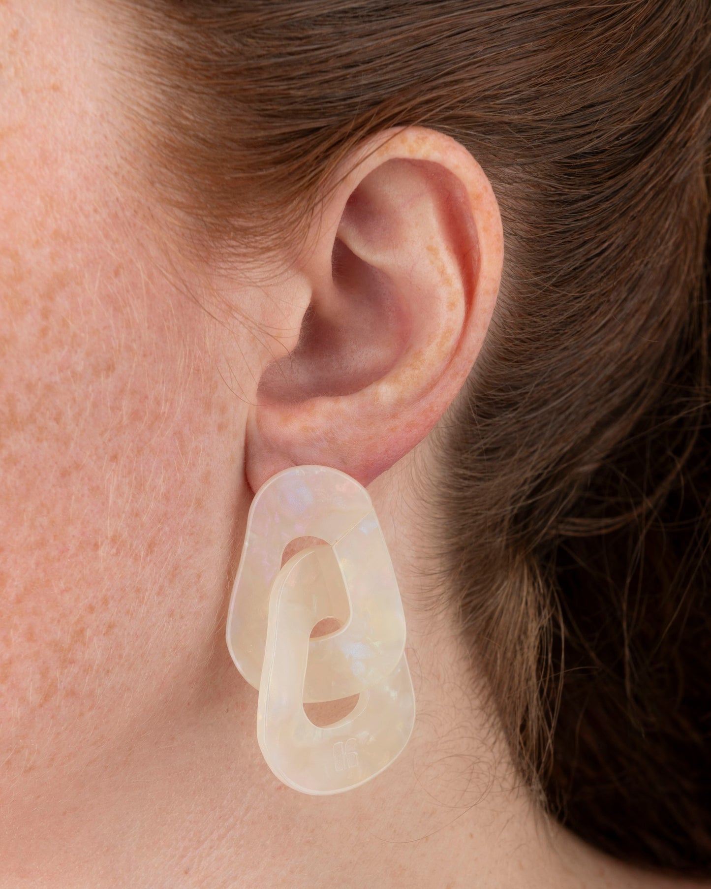 Boucles d'oreilles MAILLON - Irisé Blanc -