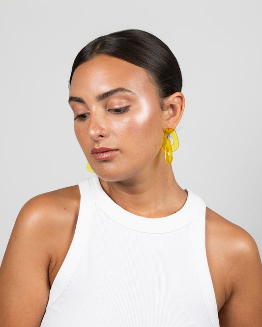 Boucles d'oreilles MAILLON - Jaune -