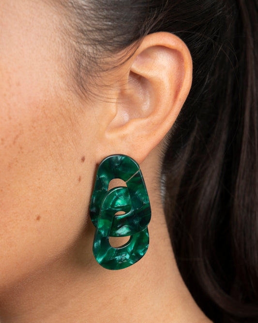 Boucles d'oreilles MAILLON - Vert -