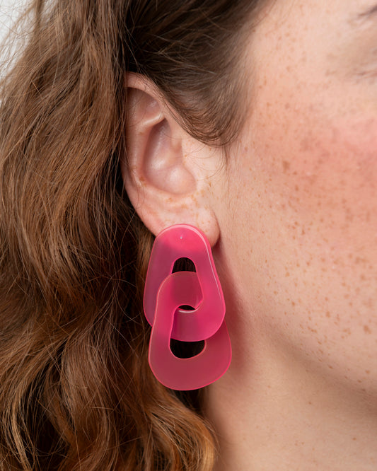 Boucles d'oreilles MAILLON - Fuchsia -