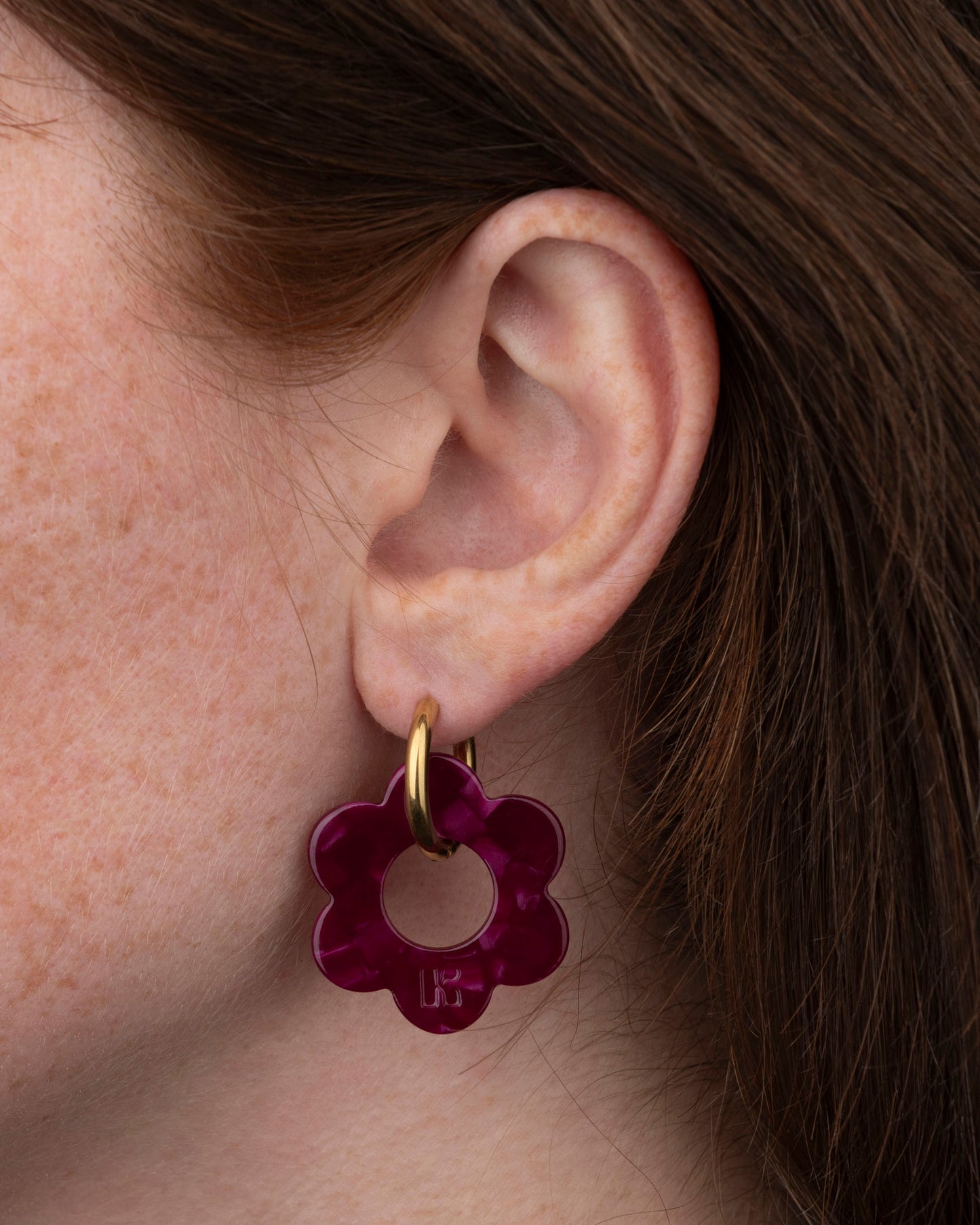 Boucles d'oreilles MAXI FLEURETTE - Cerise -