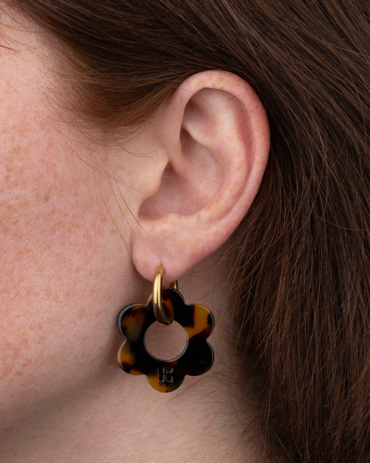 Boucles d'oreilles MAXI FLEURETTE - Écaille -