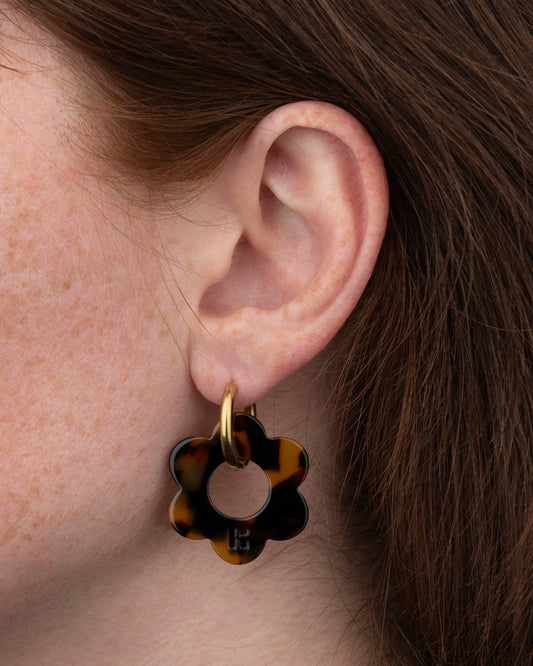 Boucles d'oreilles MAXI FLEURETTE - Écaille -