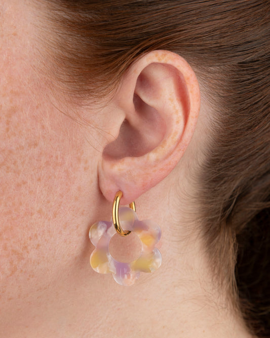Boucles d'oreilles MAXI FLEURETTE - Rose Orangé -