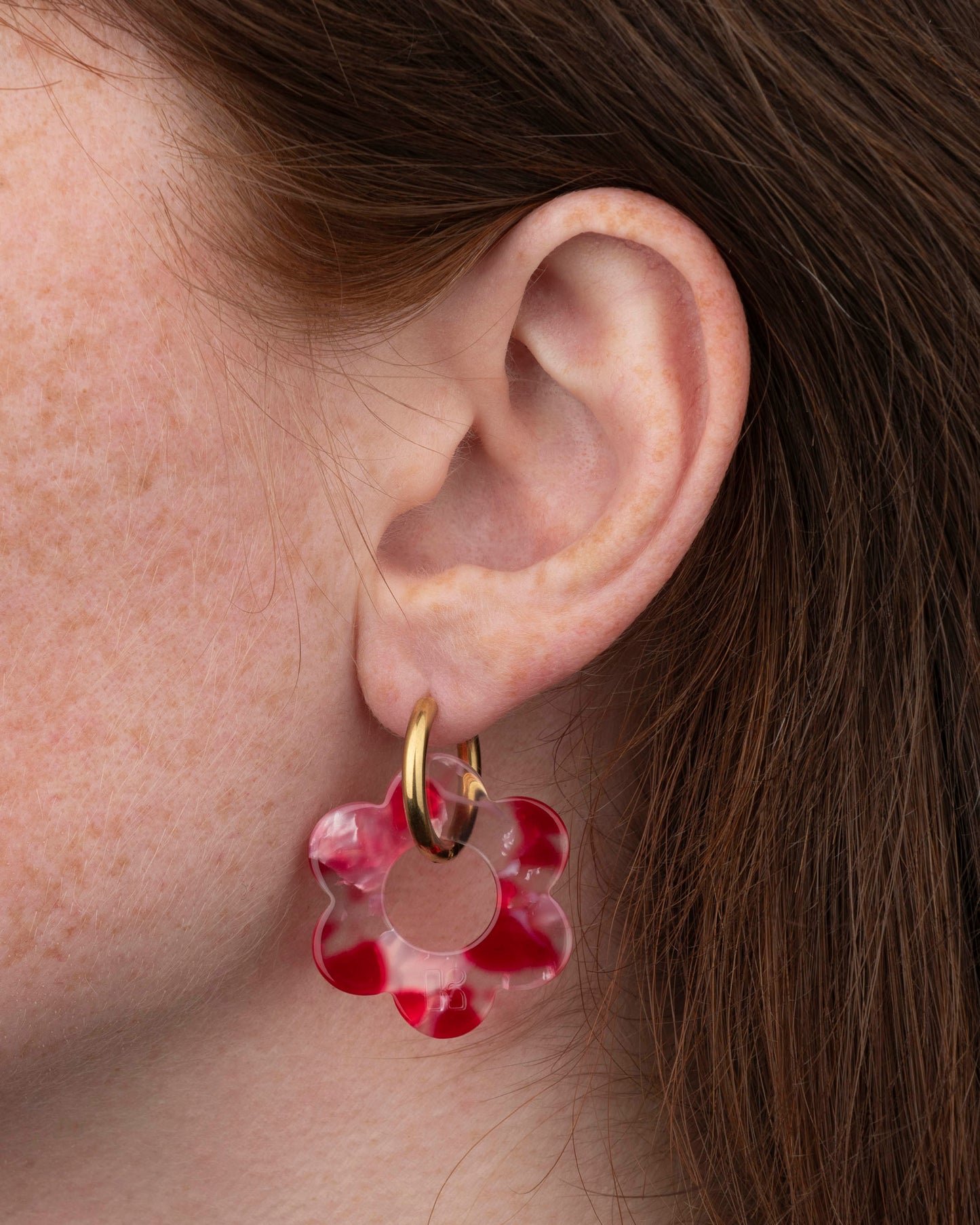 Boucles d'oreilles MAXI FLEURETTE - Rouge -