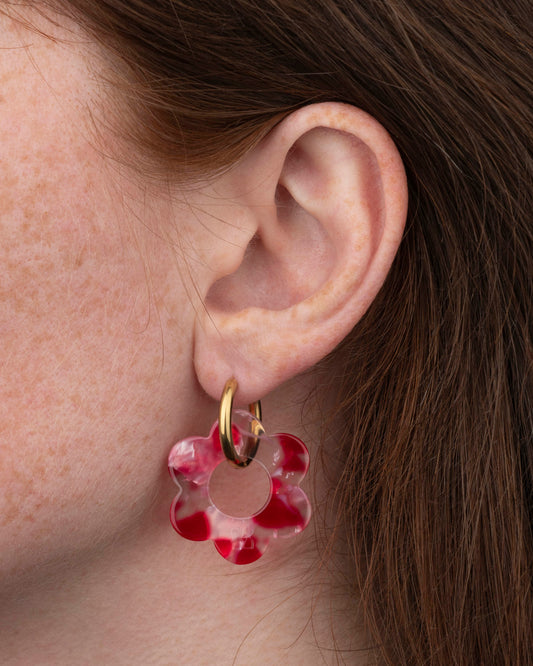 Boucles d'oreilles MAXI FLEURETTE - Rouge -