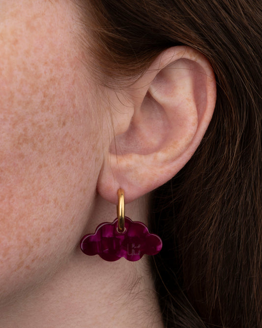 Boucles d'oreilles NUAGE - Cerise -