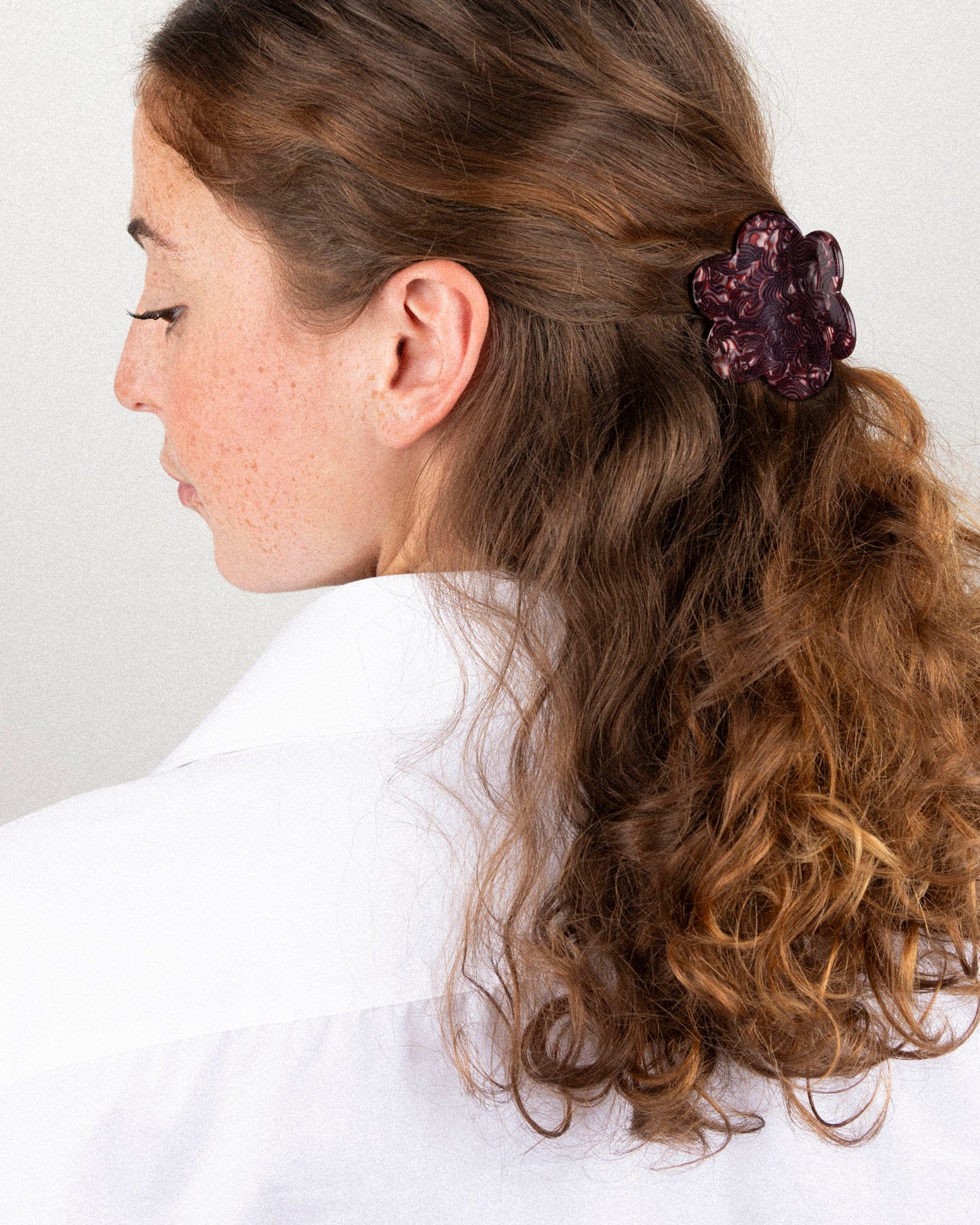 Pince à cheveux FLEURETTE - Lie de vin -