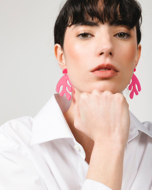 Boucles d'oreilles ALGAE - Fuchsia -