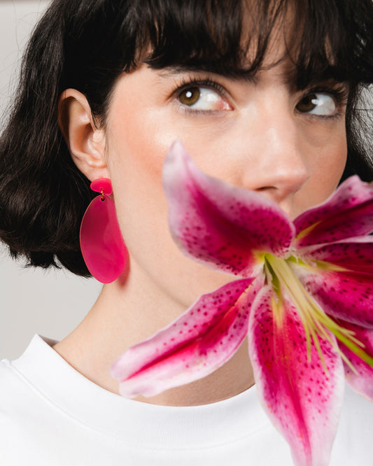 Boucles d'oreilles OVÉ - Fuchsia -